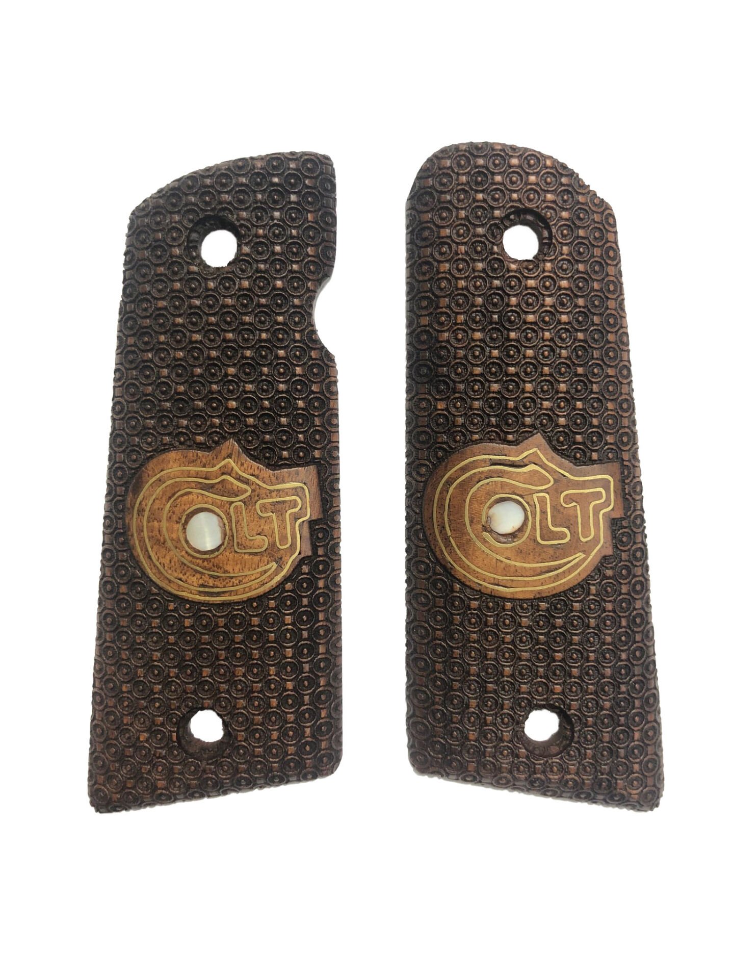 Colt 1911 Uyumlu Lazer Kesim Ahşap Kabze Mod4