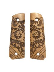 Colt 1911 Uyumlu Kaplan Model Colt Yazılı Lazer Kesim Ahşap Kabze