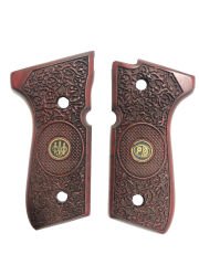 Beretta F92 Yavuz 16 Uyumlu Metal Lazer Kesim Kızıl Ahşap Kabze