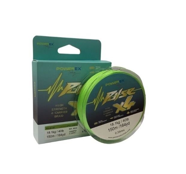 Powerex Pulse 4 örgü 150m. Apple Green 0.08mm/4.5kg İp Misina