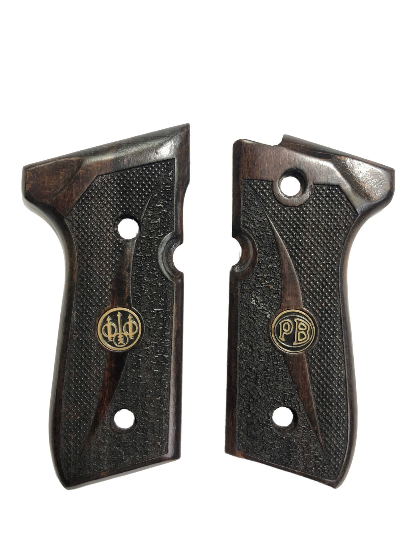 Beretta F92 Yavuz 16 Uyumlu Metal Lazer Kesim Koyu Ahşap Kabze