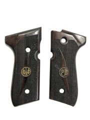 Beretta F92 Yavuz 16 Uyumlu Metal Lazer Kesim Koyu Ahşap Kabze