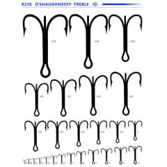 Powerex 8236 Black Nickel Paslanmaz 9/0 Üçlü Balık Çarpma İğnesi 100 lü kutu