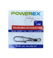 Powerex HS9007 1/0 No. Kilitli Klipsli Fırdöndü 5li Paket