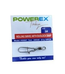 Powerex HS9007 2 No. Kilitli Klipsli Fırdöndü 10lu Paket