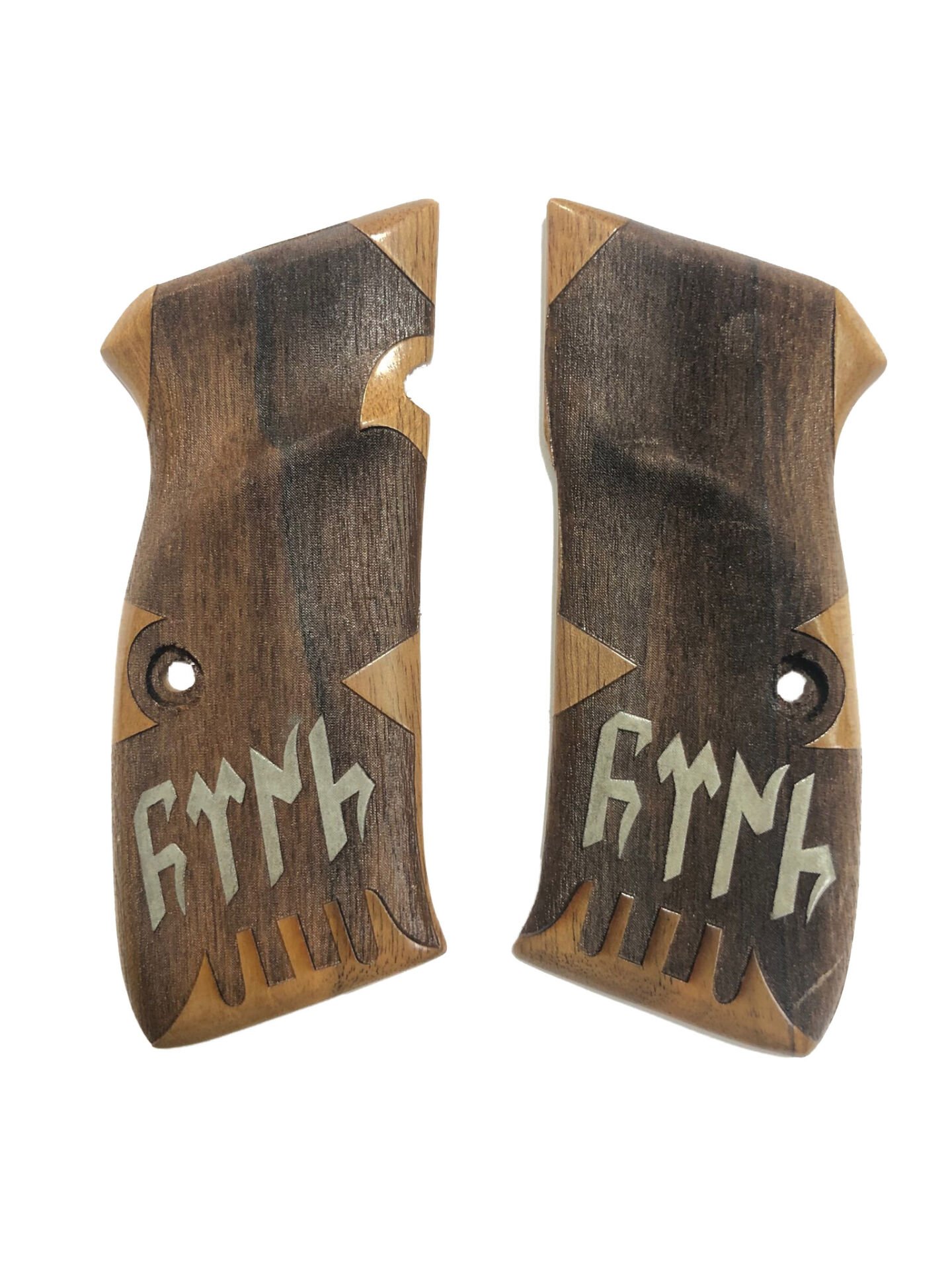 CZ75 Uyumlu Türk Yazılı Lazer Kesim Ahşap Kabze