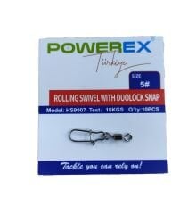 Powerex HS9007 5 No. Kilitli Klipsli Fırdöndü 10lu Paket