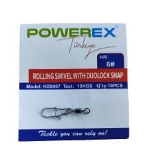 Powerex HS9007 6 No. Kilitli Klipsli Fırdöndü 10lu Paket