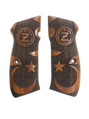 CZ75 Uyumlu Ayyıldız Model Lazer Kesim Koyu Ahşap Kabze