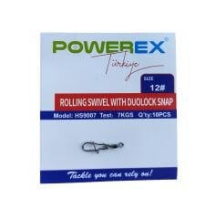Powerex HS9007 12 No. Kilitli Klipsli Fırdöndü 10lu Paket