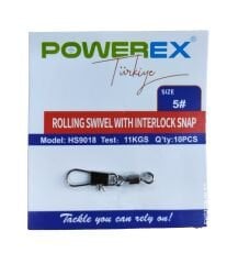 Powerex HS9018 5 No. Klipsli Bilyeli Fırdöndü 10lu Paket