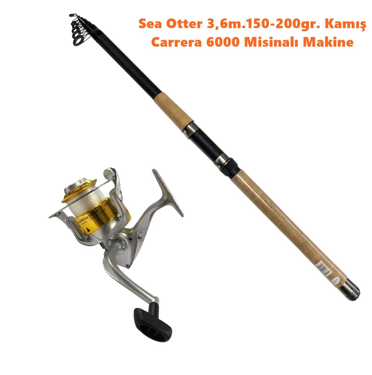 Powerex Sea Otter 3,6m 150-200gr. Kamış  - Carrera 6000 Gold Kamış Makine Olta Seti