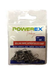 Powerex HS9018 2/0 No. Klipsli Bilyeli Fırdöndü 5li Paket