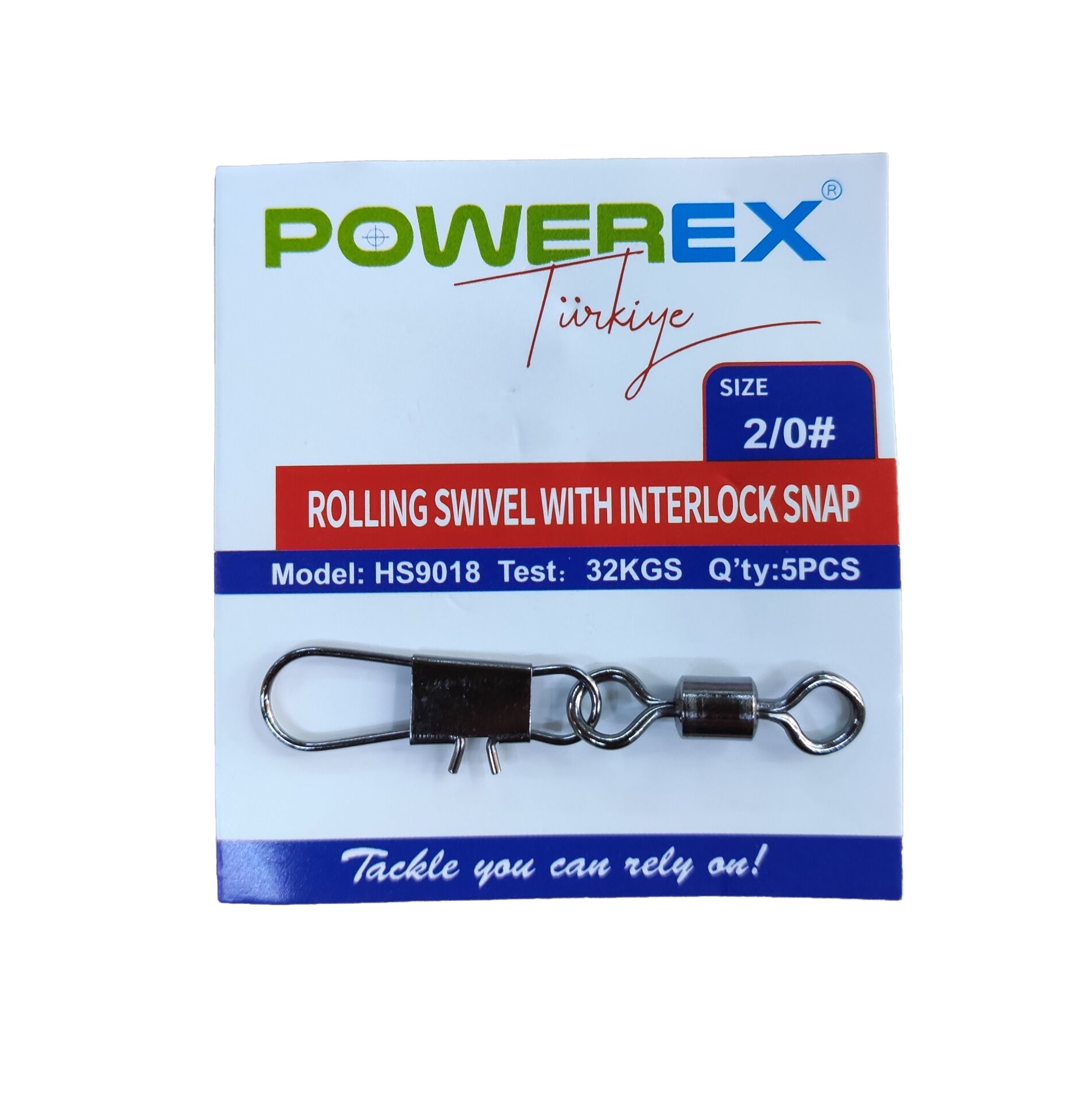 Powerex HS9018 2/0 No. Klipsli Bilyeli Fırdöndü 5li Paket