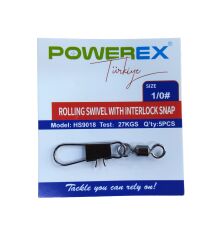 Powerex HS9018 1/0 No. Klipsli Bilyeli Fırdöndü 5li Paket