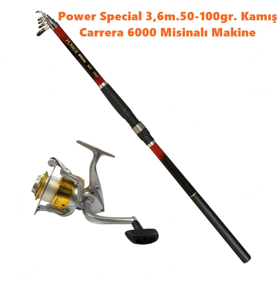 Powerex Power Special 3.60m.  50-100gr.Kamış - Carrera 6000 Gold Kamış Makine Olta Seti