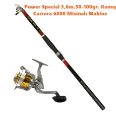 Powerex Power Special 3.60m.  50-100gr.Kamış - Carrera 6000 Gold Kamış Makine Olta Seti