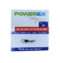 Powerex HS9018 8 No. Klipsli Bilyeli Fırdöndü 10lu Paket