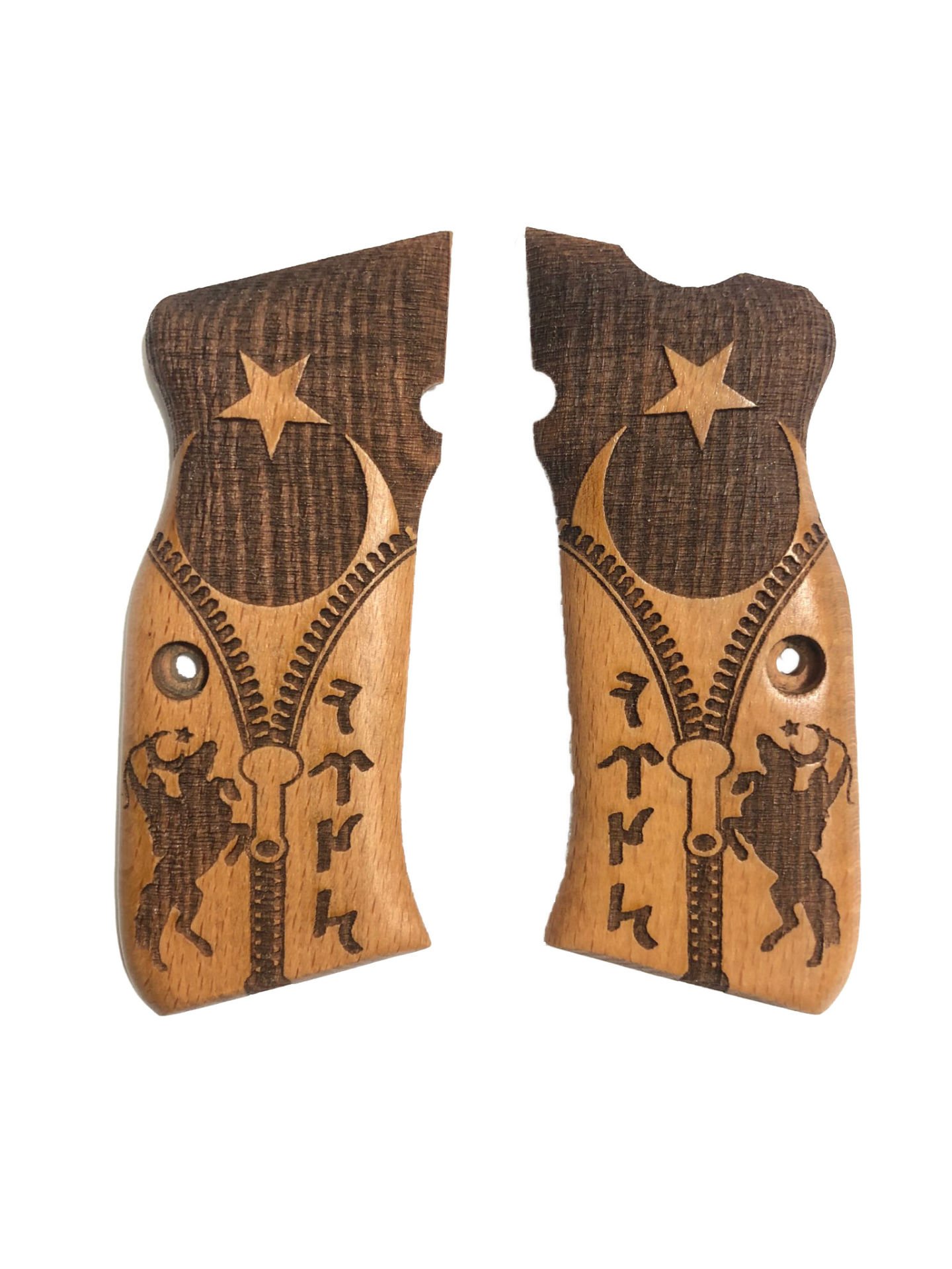 Sarsılmaz Mega Kılınç Uyumlu Ay Yıldız Ve Türk Yazılı Model  Lazer Kesim Ahşap Kabze