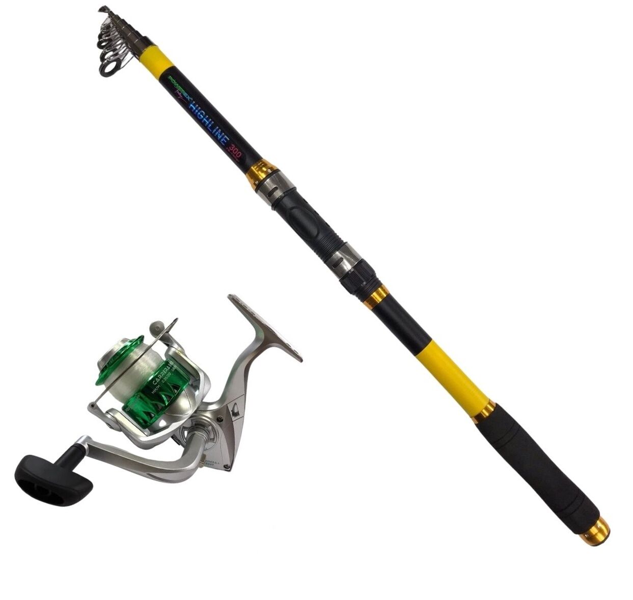 Powerex Highline 3,6m. 75-150gr Kamış  - Carrera 6000 Yeşil Kamış Makine Olta Seti