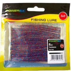 Powerex Karides Kokulu Sandworm 8cm Blue Red LRF Silikonu