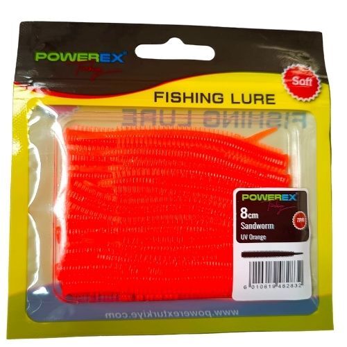 Powerex Karides Kokulu Sandworm 8cm UV Orange LRF Silikonu