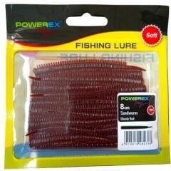 Powerex Karides Kokulu Sandworm 8cm Bloody Red LRF Silikonu