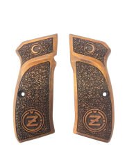 CZ75 Uyumlu Açık Renk Ayyıldız Lazer Kesim Ahşap Kabze