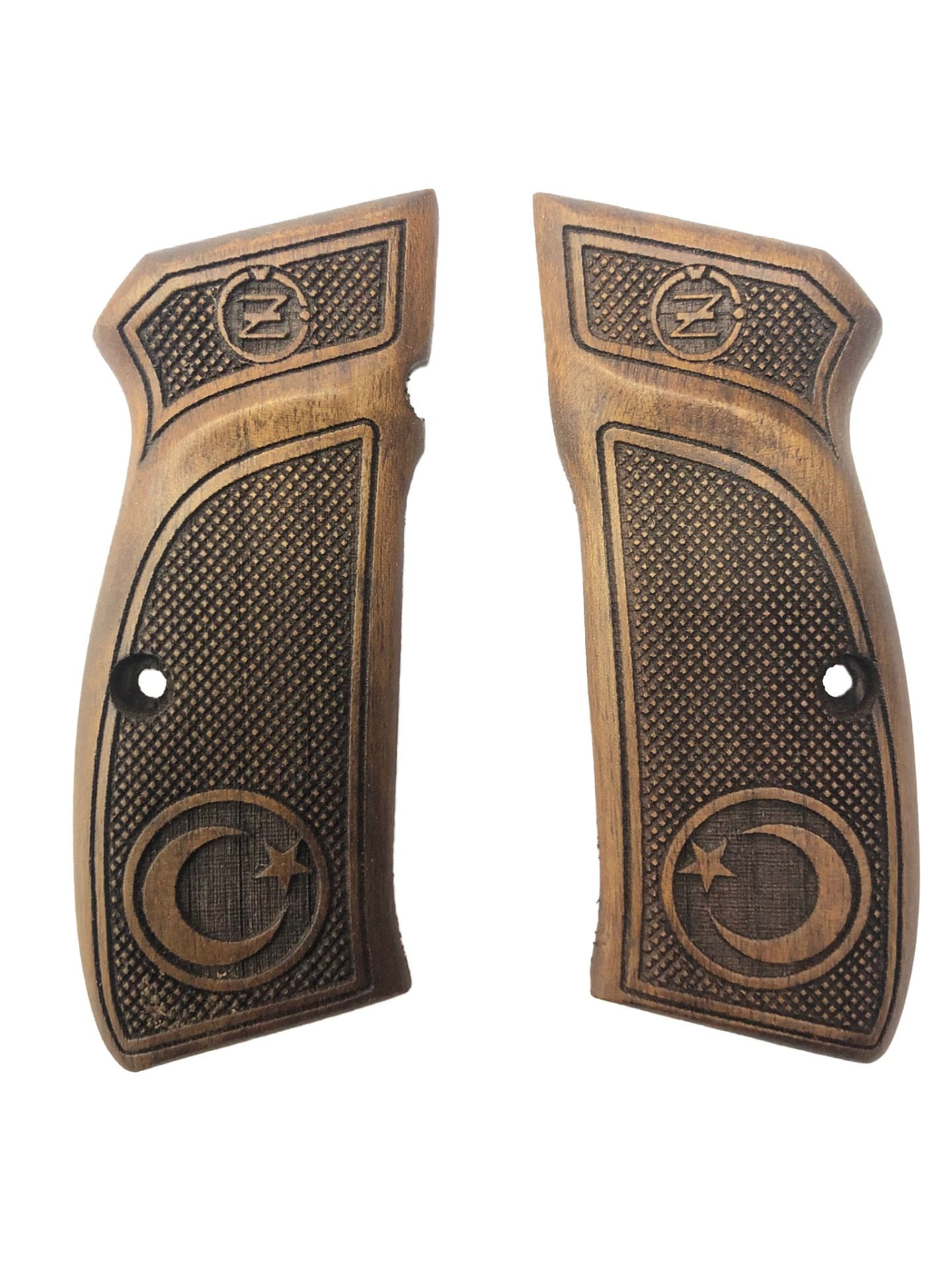 CZ75 Uyumlu Ayyıldız Lazer Kesim Ahşap Kabze