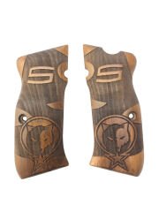 Sarsılmaz Mega - Kılınç Uyumlu Kurt Ayyıldız Model Lazer Kesim Ahşap Kabze