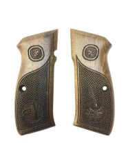 CZ75 Uyumlu Özel Renk Osmanlı Arma ve Tuğra Model Lazer Kesim Ahşap Kabze