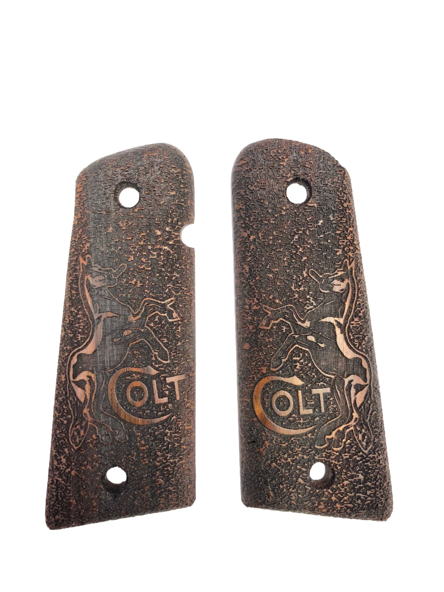 Colt 1911 Özel Lazer Kesim Colt Logo Ahşap Kabze