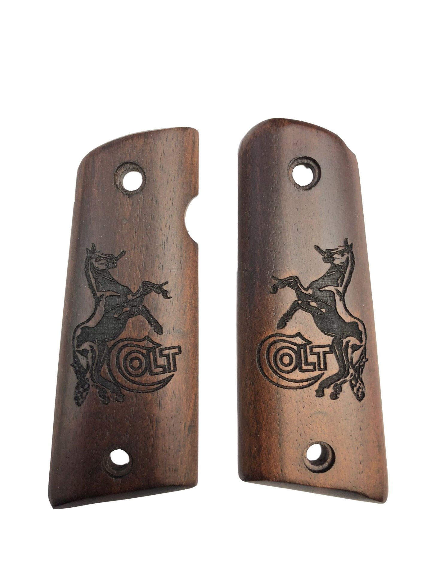 Colt 1911 At İşlemeli Lazer Kesim Colt Logo Ahşap Kabze