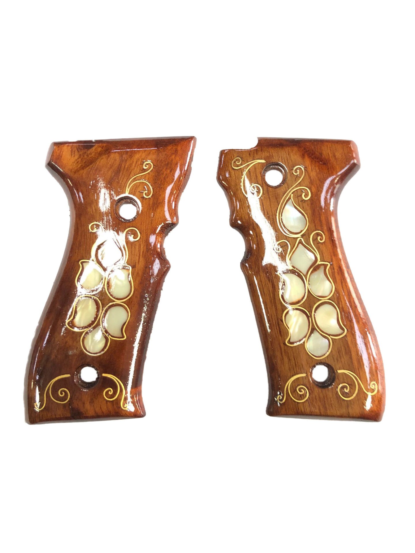 F 92 Beretta Uyumlu Sedef Kakma Ahşap Kabze