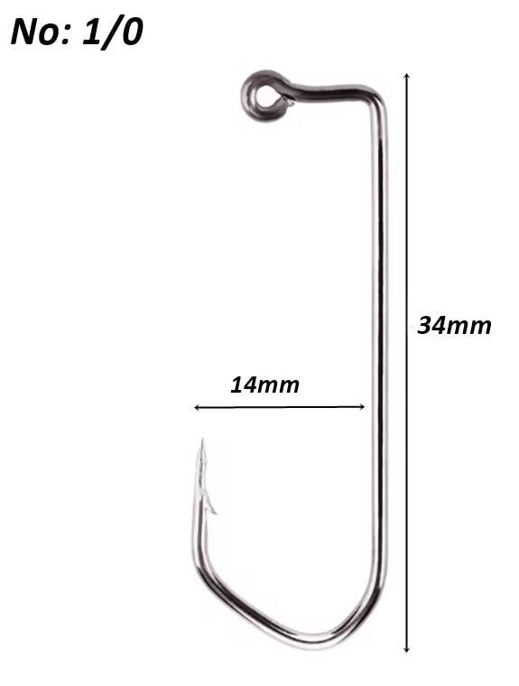 Powerex 8229 1/0 no. Zoka (Jig head) İğnesi Shiny Nickel 100lü