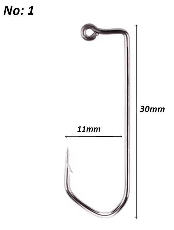 Powerex 8229 1 no. Zoka (Jig head) İğnesi Shiny Nickel 100lü