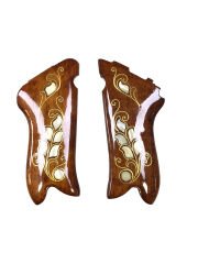 Luger P08 Uyumlu Makaralı Parabellum Sedef Kakma Ahşap Kabze