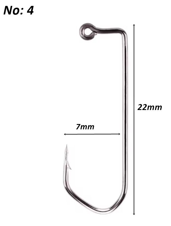 Powerex 8229 4 no. Zoka (Jig head) İğnesi Shiny Nickel 100lü