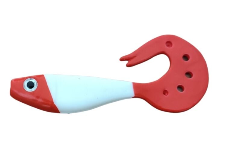 Powerex 10cm.Silikon Orak Kuyruk Kırmızı Kafa ve Kuyruk