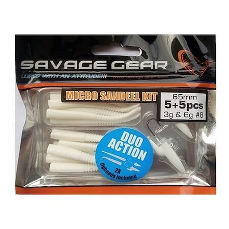 Savage Gear Micro Sandeel Kit 12 pcs (1+1.5+5) White -Beyaz