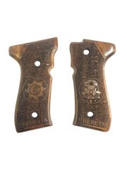 Yavuz 16 - Beretta F92 Ayyıldız ve Sancak İşlemeli Ahşap Kabze