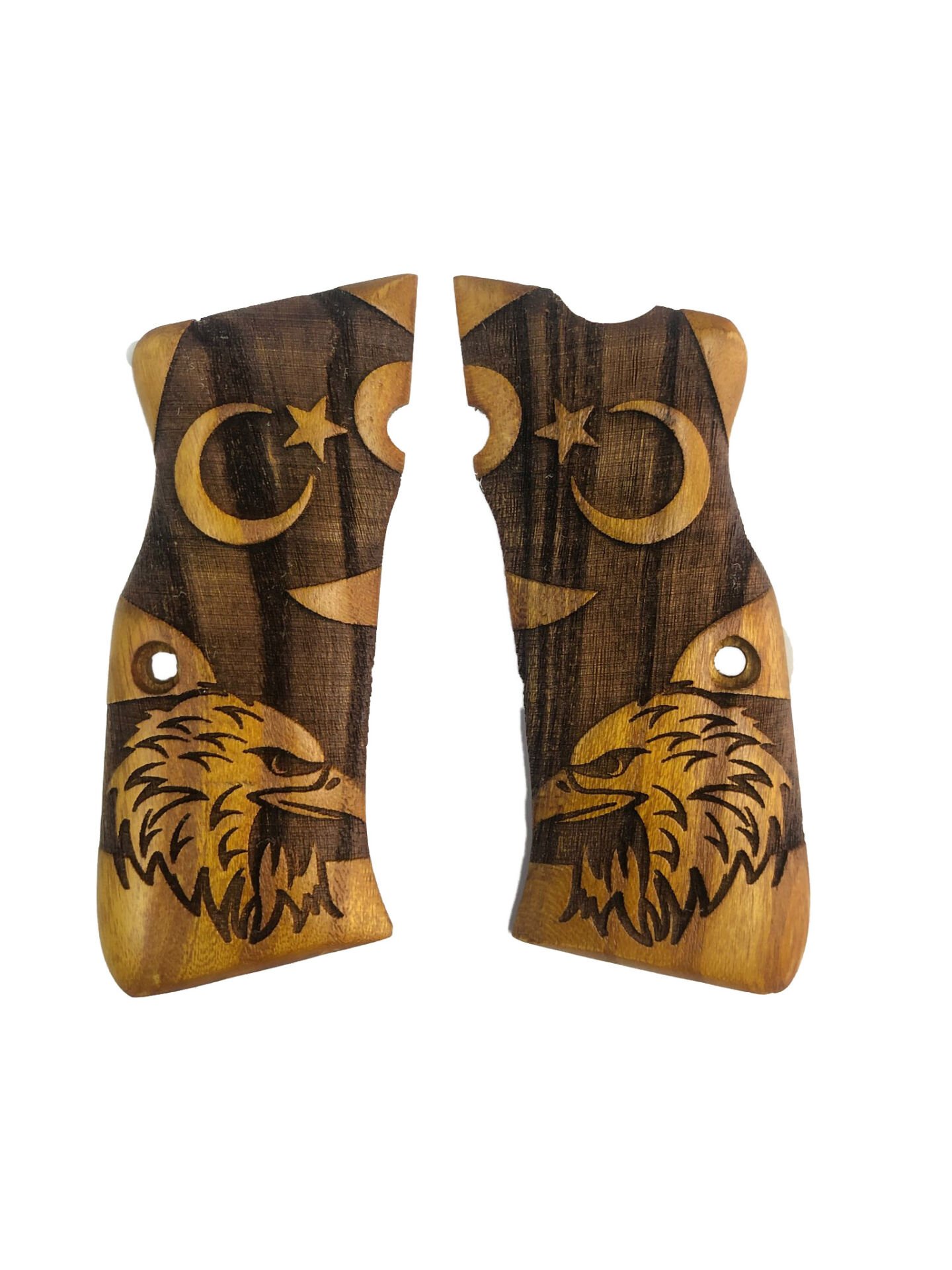 Sarsılmaz Mega, Kılınç ve K2 Uyumlu Ay Yıldız ve Kartal İşlemeli Ahşap Kabze