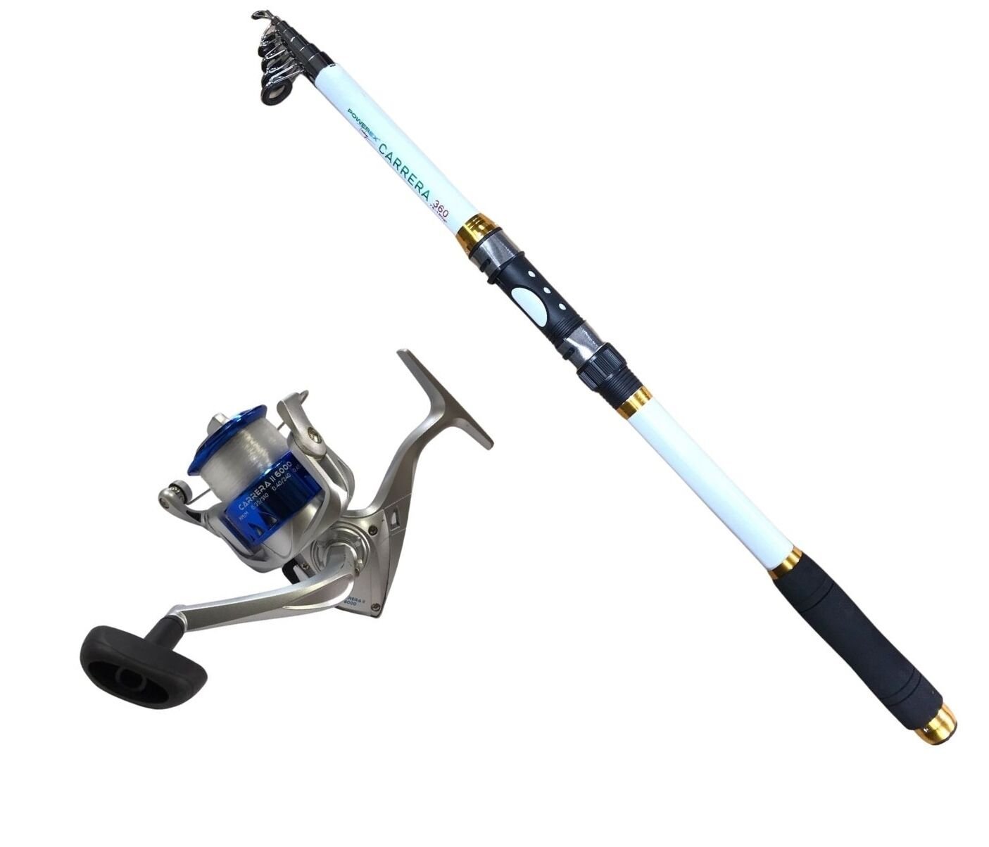 Powerex Carrera 3m. 75-150gr Kamış  - Carrera 4000 Mavi Kamış Makine Olta Seti