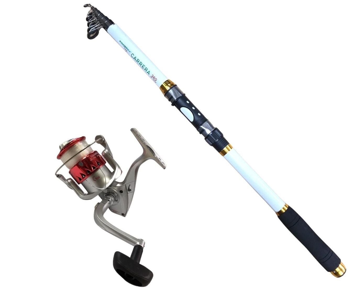 Powerex Carrera 3m. 75-150gr Kamış  - Carrera 4000 Kırmızı Kamış Makine Olta Seti