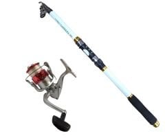 Powerex Carrera 3m. 75-150gr Kamış  - Carrera 4000 Kırmızı Kamış Makine Olta Seti