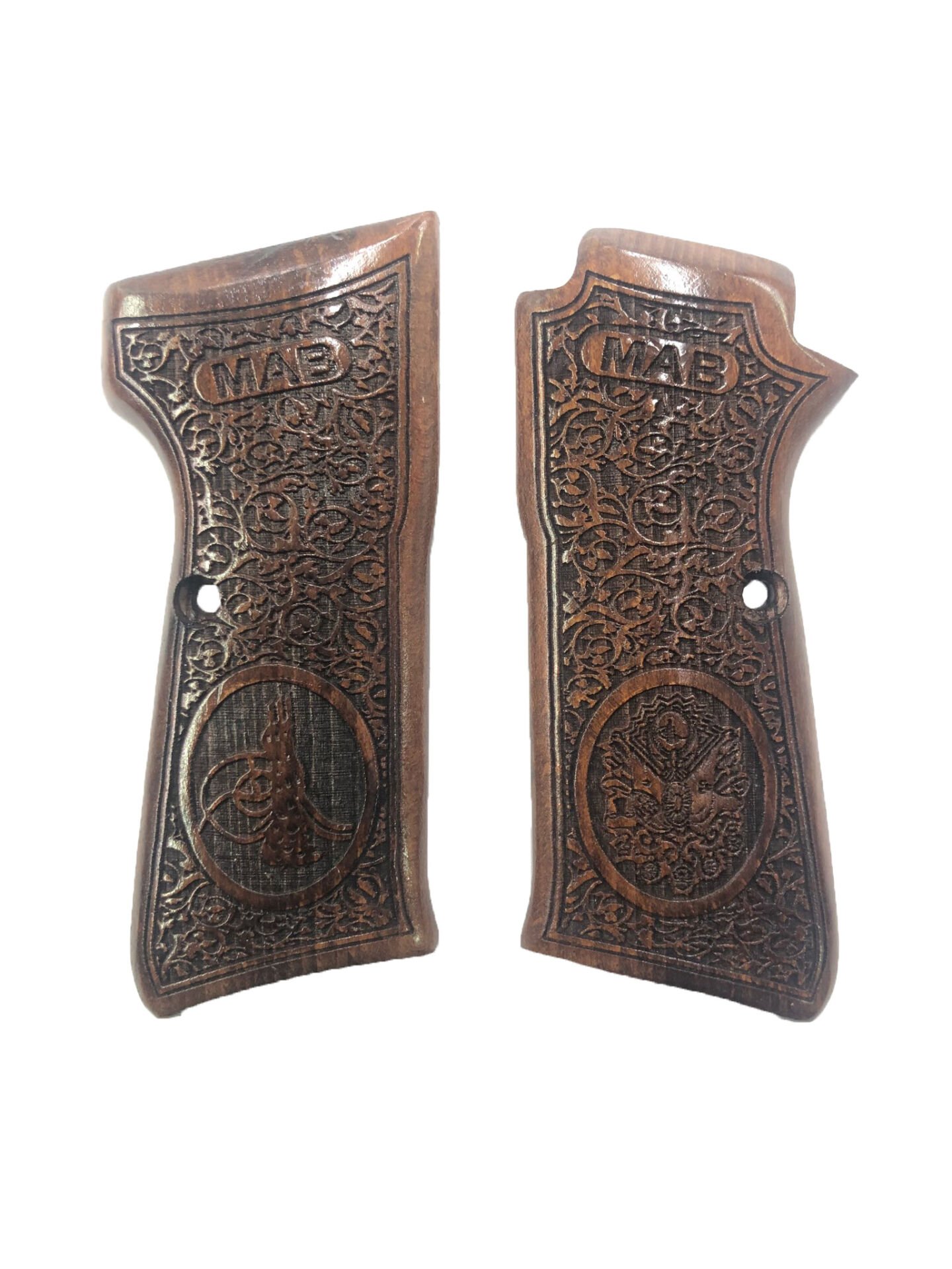 MAB PA-15 Uyumlu Özel Seri Osmanlı Tuğra ve Sanca Model Lazer Kesim Ahşap Kabze Mod3