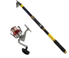 Powerex Highline 3m. 75-150gr Kamış  - Carrera 4000 Kırmızı Kamış Makine Olta Seti