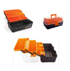 Powerex 16'' inç 3 Raflı Şeffaf Balıkçı Alet Takım Çantası