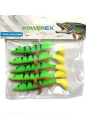 Powerex 3D Tiger Desen Kendinden Zokalı 8cm. 9gr. Silikon Sahte Yem 5'li Paket