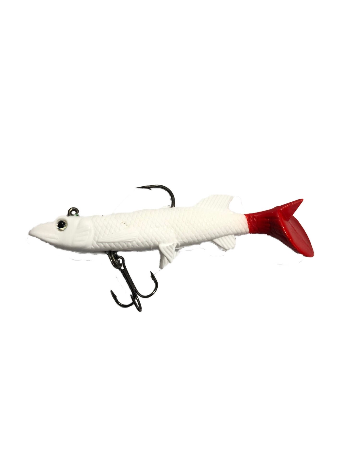 Powerex 3D Kırmızı Kuyruk Turna Model Kendinden Zokalı 8cm. 9gr. Silikon Sahte Yem 5'li Paket